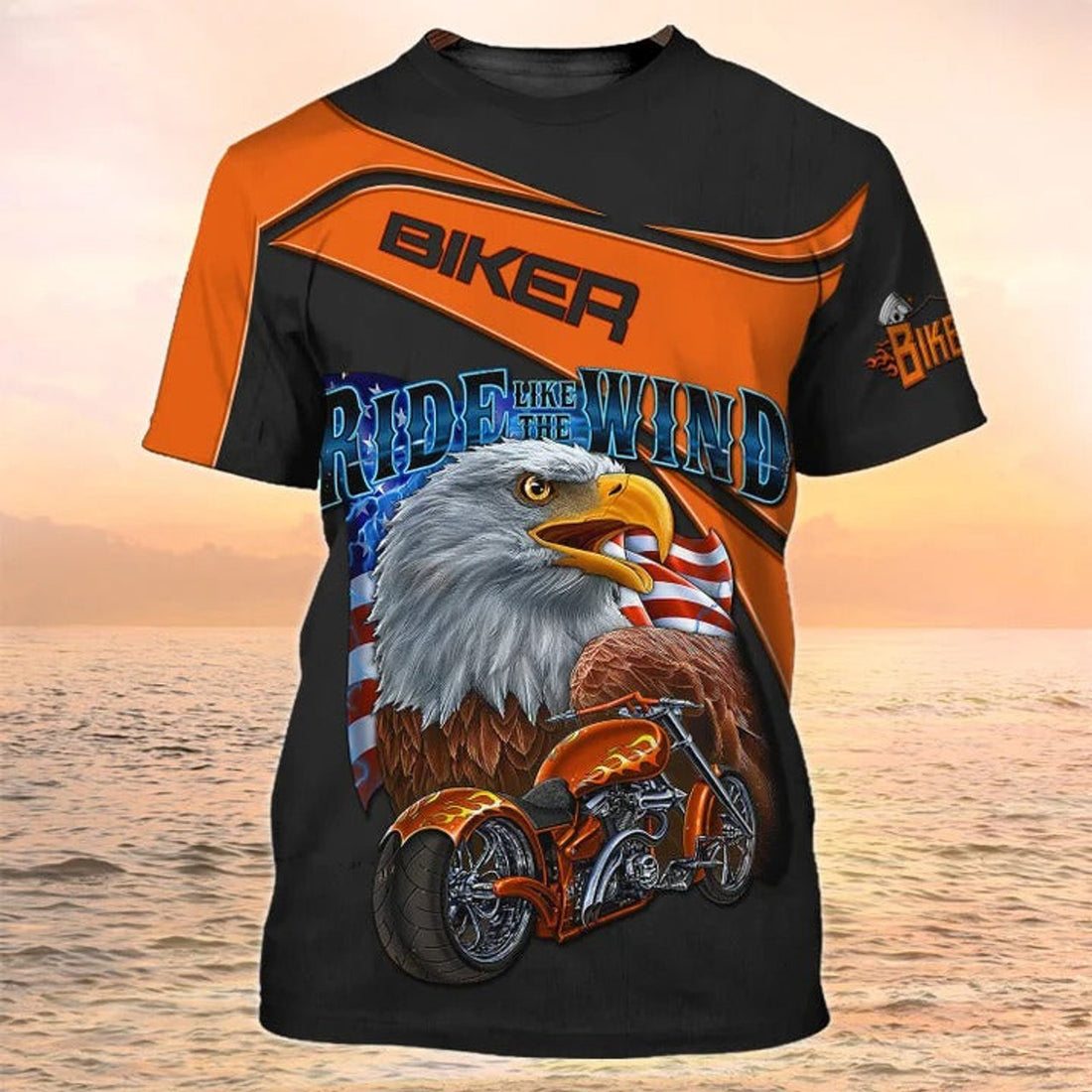 FUNSTUFFPRINT Motocycle Shirt Ride Like The Wind Gifts For Biker, Biker T-Shirt Men Women 3D T-shirt