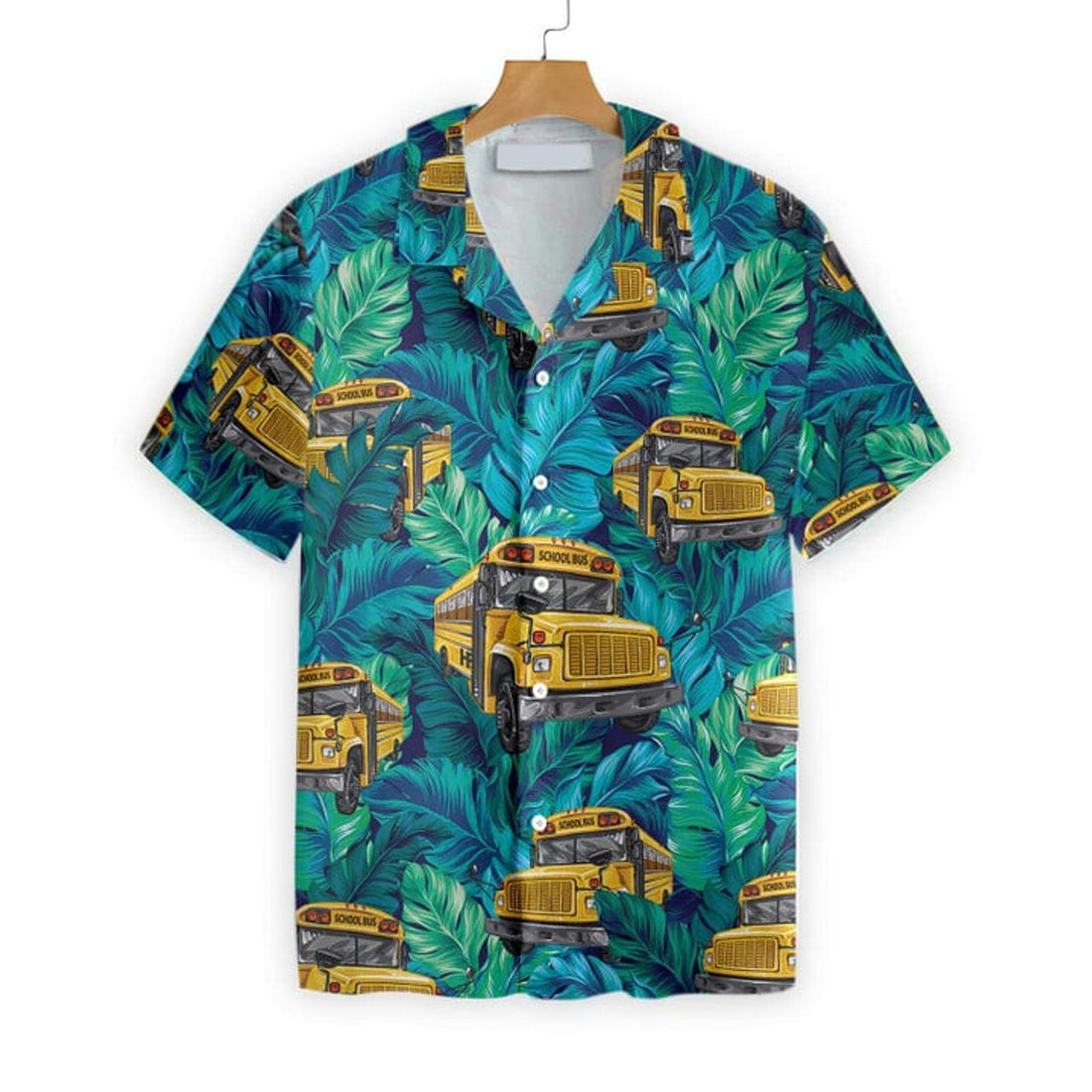 Bus Driver Hawaii shirt, School Bus Pattern Hawaiian shirt, Summer Gift for Driver Dad, Grandpa