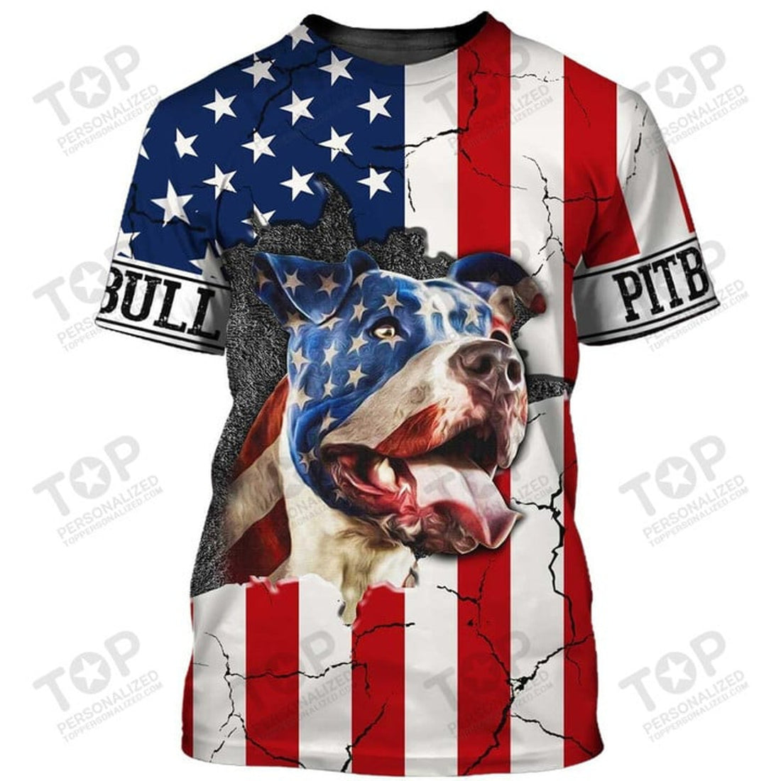 Pitbull America Flag T-Shirt, Pitbull T-Shirt, Dog T-Shirt For Humans