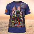 FUNSTUFFPRINT Never ForgeT-Shirt, Firefighter T-Shirt, Men's, Fire Dept T-Shirts, Patriotic Shirt 3D T-shirt