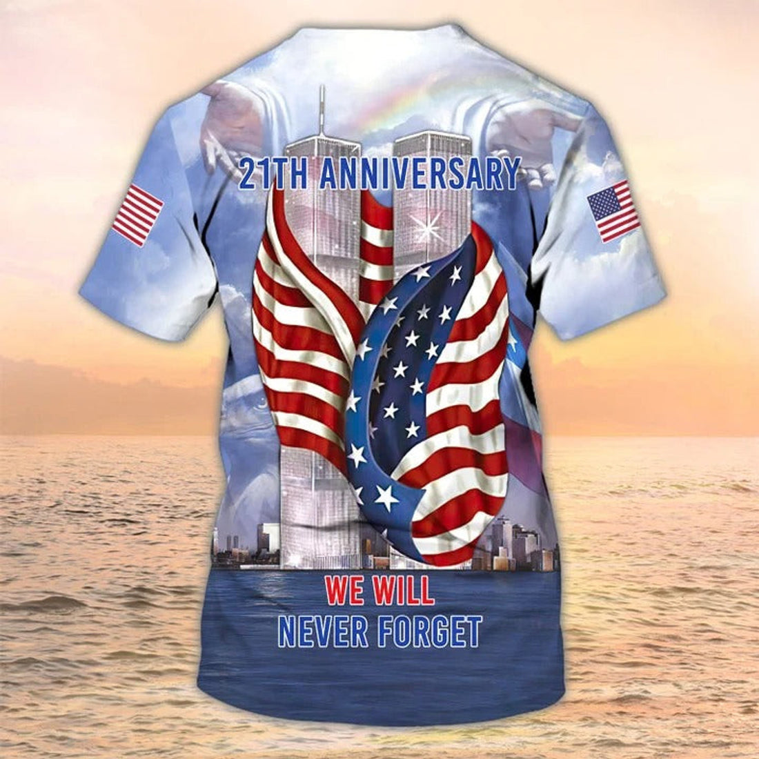 FUNSTUFFPRINT We Will Never Forget Sep 11 American T-Shirt, Firefighter T-Shirt, Fire Dept T-Shirts, Patrio3D T-shirt