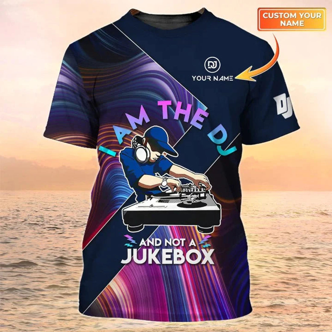 Custom Name I Am A DJ T-Shirt Men Women, I Love DJ 3D Tee Shirt Short Sleeve