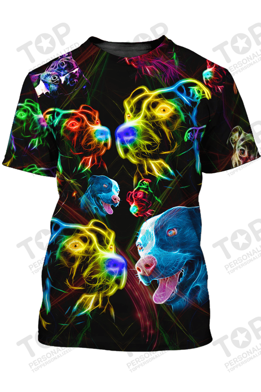 Pitbull Neon T-Shirt, Dog T-Shirt For Humans
 $32.00