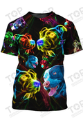 Pitbull Neon T-Shirt, Dog T-Shirt For Humans