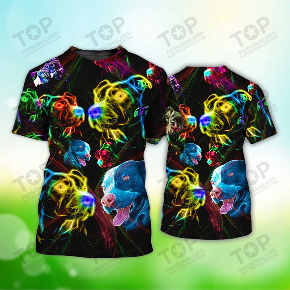 Pitbull Neon T-Shirt, Dog T-Shirt For Humans
 $32.00