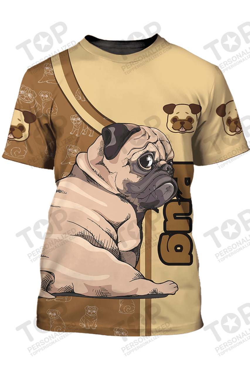 Love Pug Puppy T-Shirt, Pug T-Shirt, Dog T-Shirt