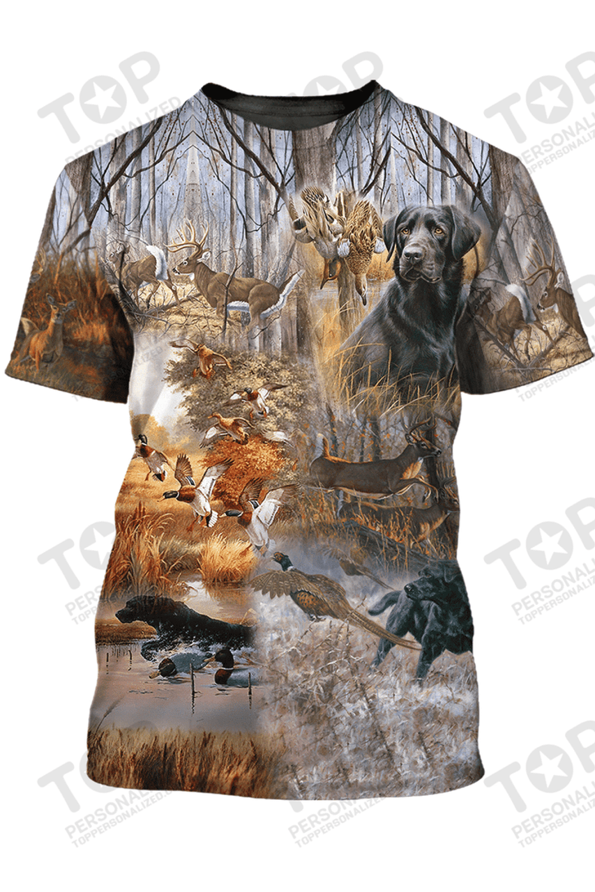 Hunting Dog Black Retriever T-Shirt, Dog T-Shirt