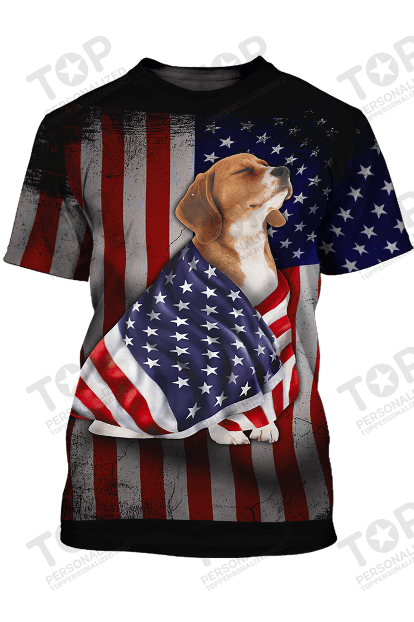 Beagle America T-Shirt, Beagle T-Shirt, Dog T-Shirt For