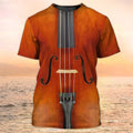 FUNSTUFFPRINT Cello T-Shirt, Violoncelle T-Shirts, Mens Guitar 3D Shirts 3D T-shirt