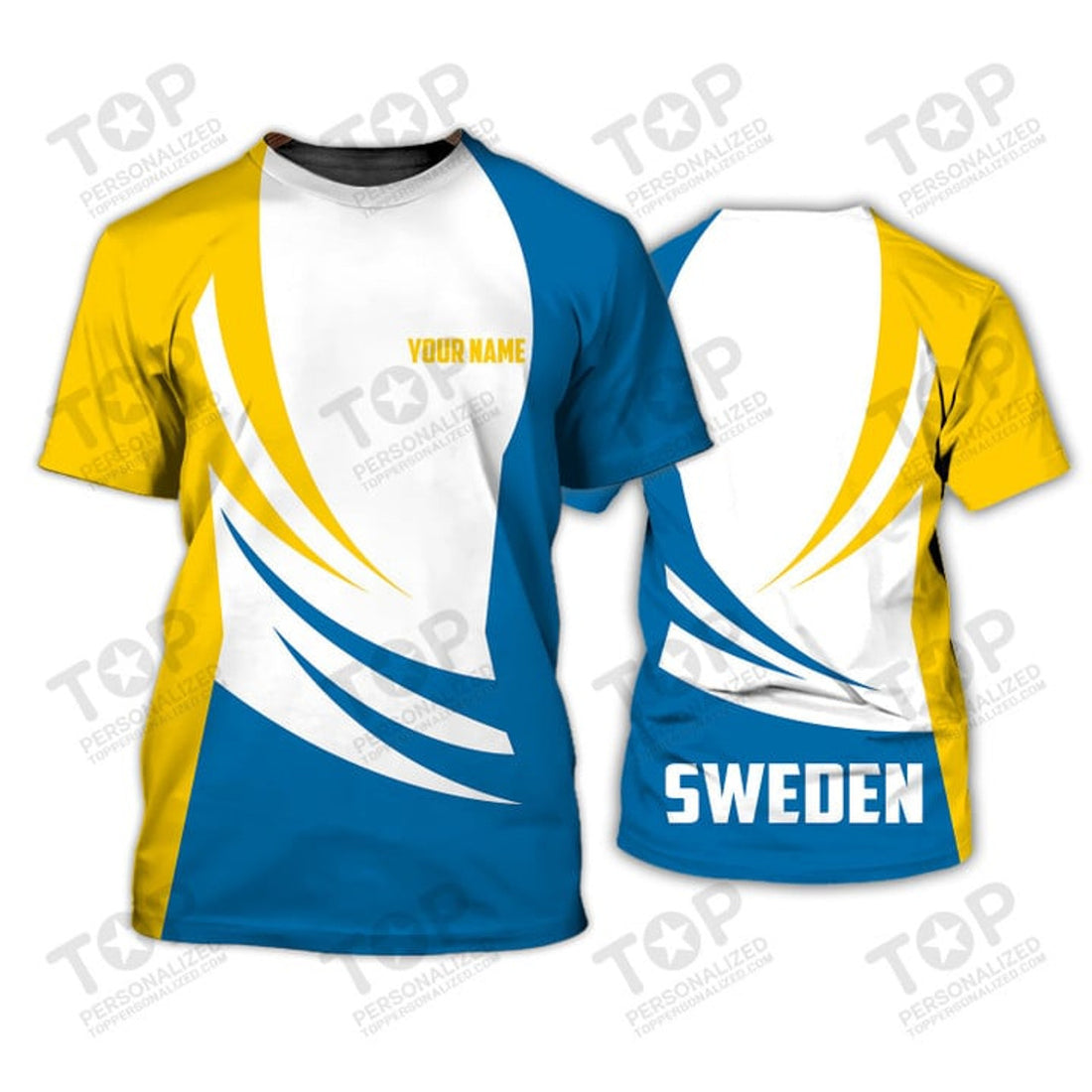 Custom Sweden v07 Personalized Name 3D T-Shirt