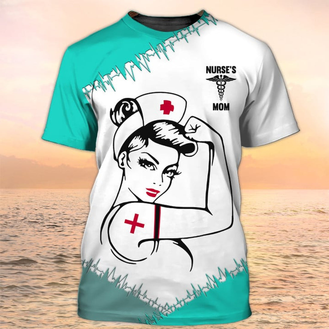 FUNSTUFFPRINT Nurse Mom T-Shirt, Nursing Custom Shirts, Nurse Personalized Name, Funny Nurse Shirt 3D T-shirt