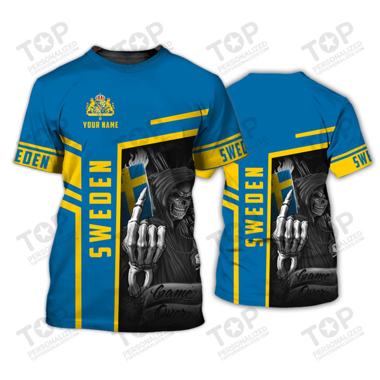 Custom Sweden v18 Personalized Name 3D T-Shirt