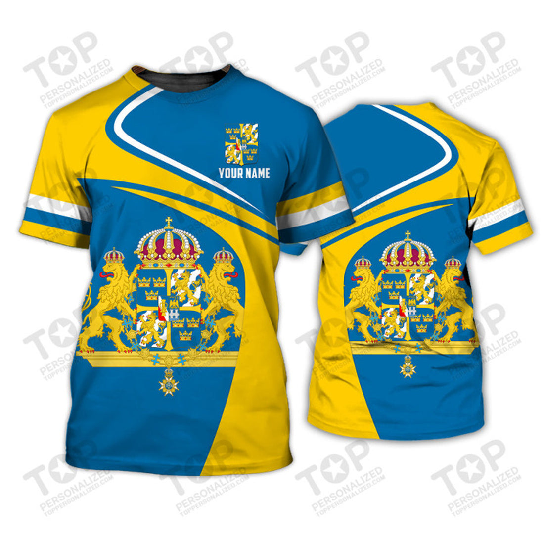 Custom Sweden v20 Personalized Name 3D T-Shirt