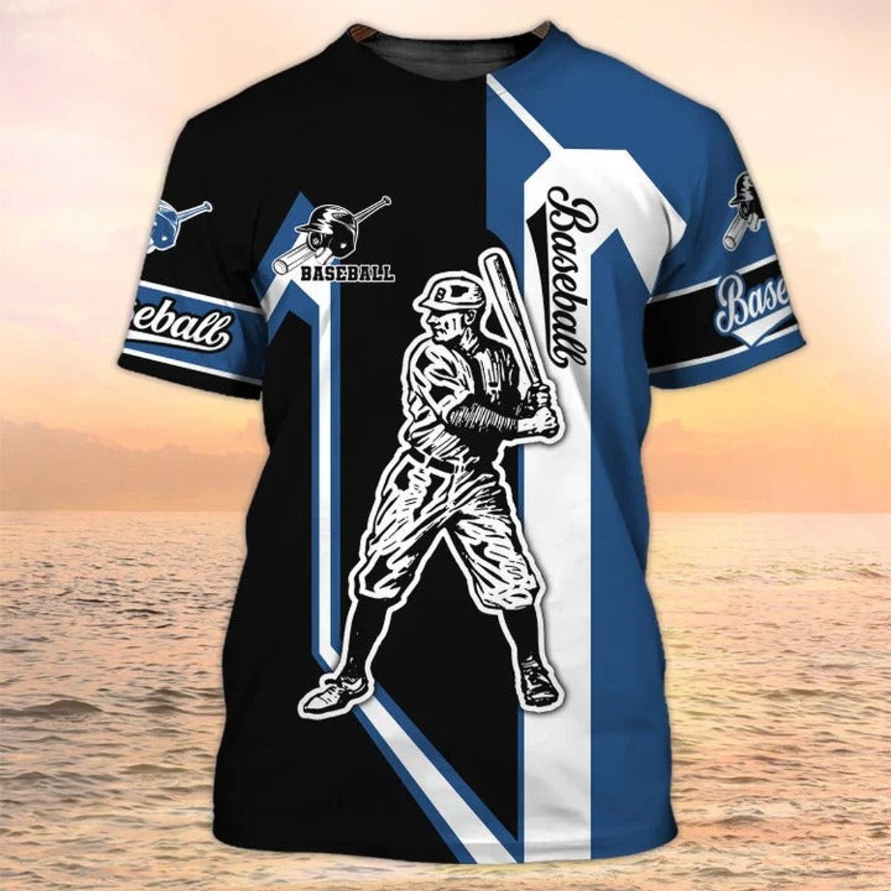 FUNSTUFFPRINT Baseball T-Shirt, 3D All Over Print Baseball Player Uniform 3D T-shirt