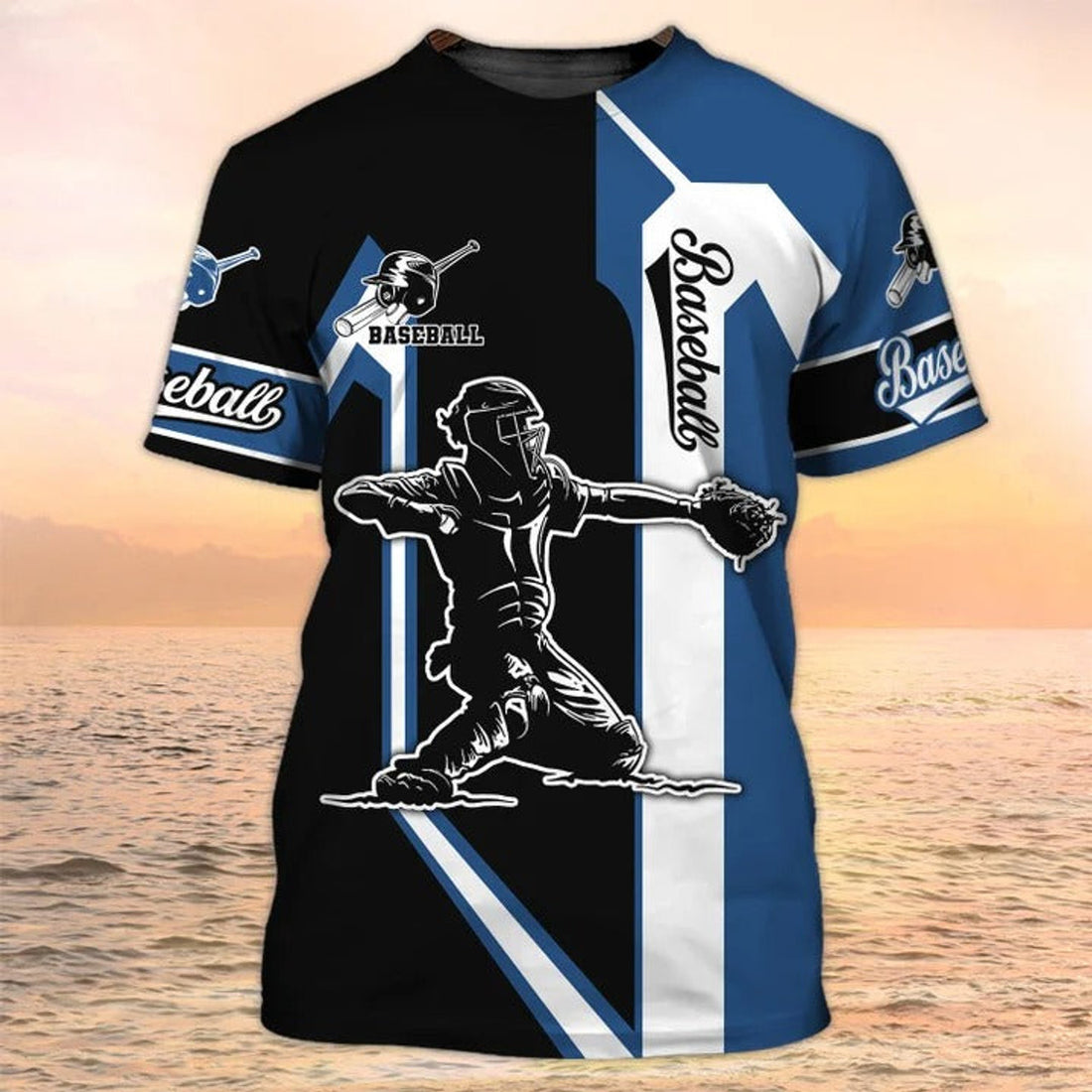 FUNSTUFFPRINT Funny Baseball Shirts, Baseball T-Shirt Mens, Baseball 3D All Over Printed 3D T-shirt