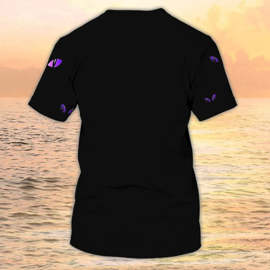 3D All Over Print Halloween NighT-Shirt For Couple, Black And Purple Halloween T-Shirt