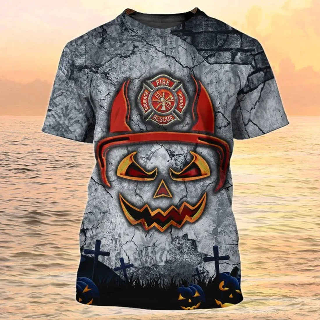 Firefighter Halloween Shirt, Halloween 3D T-Shirt, Halloween Gift For Fireman