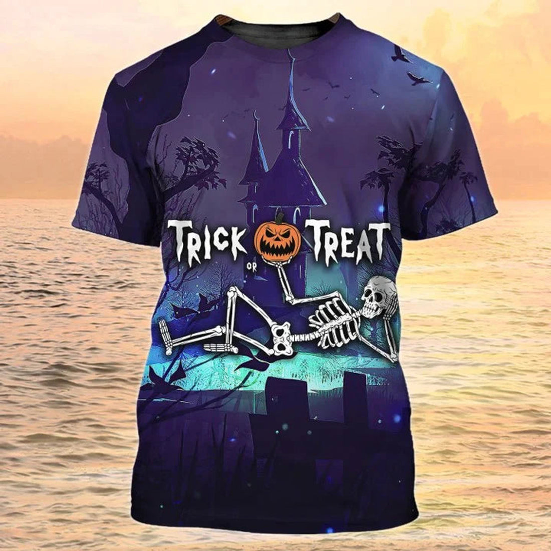Halloween Skeleton Shirt, Halloween 3D Full Printed T-Shirts, Halloween Plus Size T-Shirts For Adults