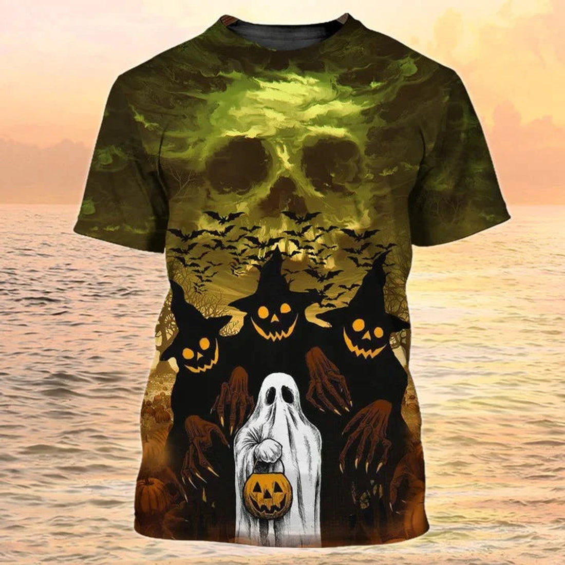 Mens Halloween Shirt, Halloween Ghost All Over Print T-Shirts, Halloween 3D Shirts For Adults