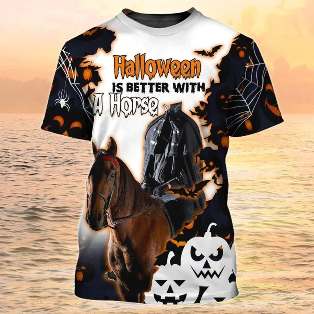 Horse Halloween 3D Shirt Men Women, Ghost Riding Halloween T-Shirt, Halloween Shirt Gift