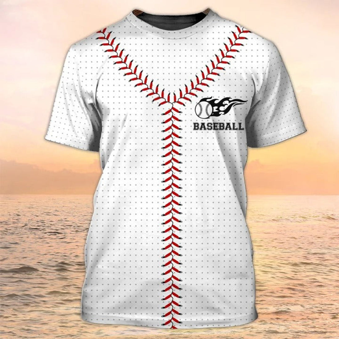 FUNSTUFFPRINT Baseball Stitches Laces 3D All Over Printed Shirts for Men and Women, Baseball Player Hoodie, Baseball Clothing 3D T-shirt
