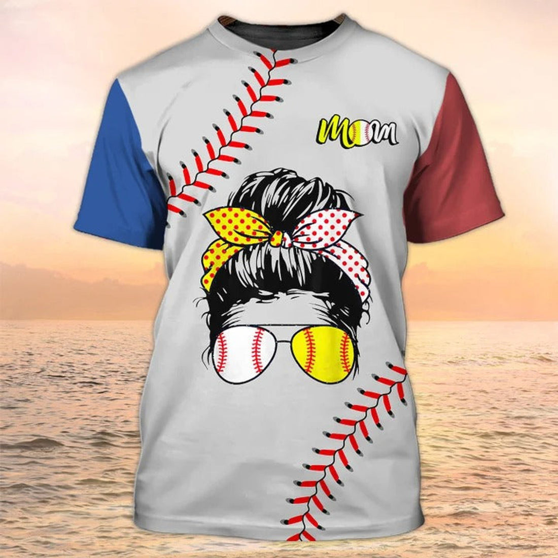 FUNSTUFFPRINT Baseball Softball Mom 3D All Over Printed Shirts, Women Baseball Hoodie, Baseball Gift For Mom 3D T-shirt