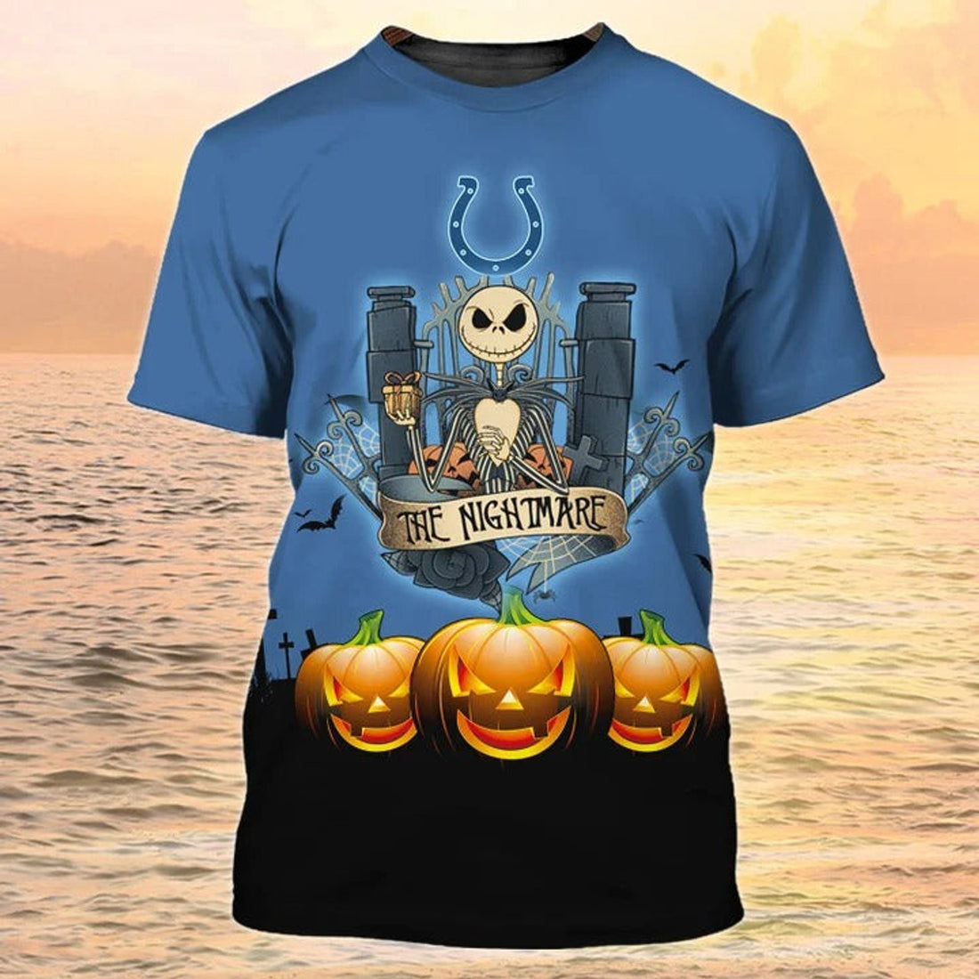 FUNSTUFFPRINT The Nightmare Halloween Shirt, 3D All Over Printed Skeleton Unisex T-Shirt For Halloween 3D T-shirt