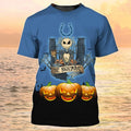 FUNSTUFFPRINT The Nightmare Halloween Shirt, 3D All Over Printed Skeleton Unisex T-Shirt For Halloween 3D T-shirt