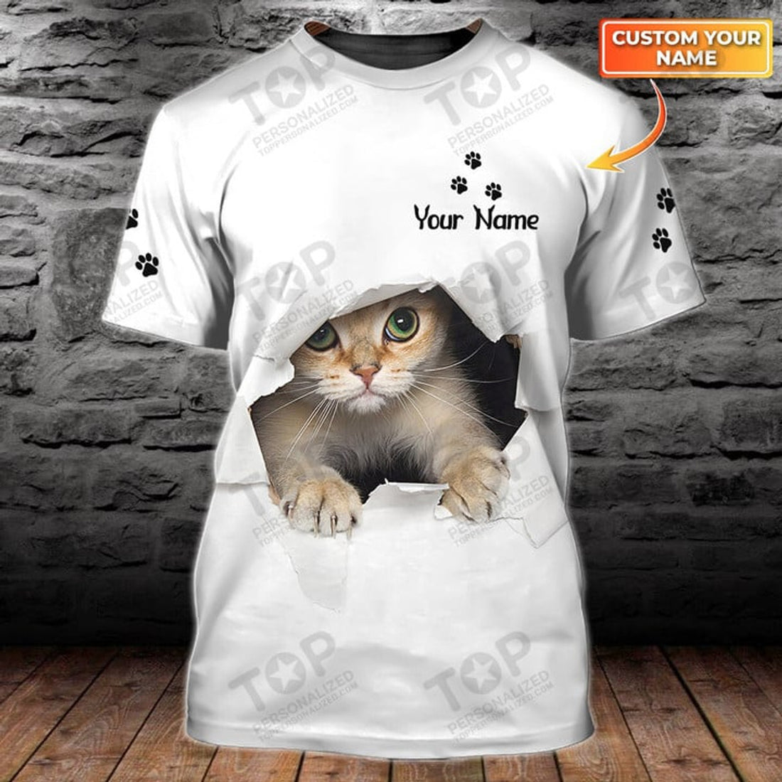 Custom Cat DT Personalized Name 3D T-Shirt