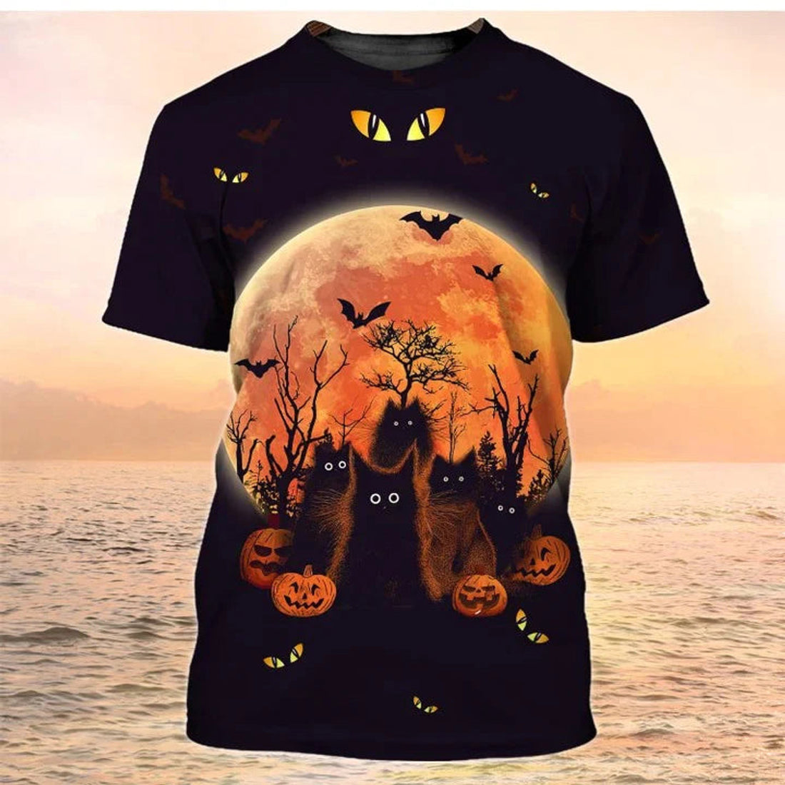 Halloween Cats Shirts Black Cat Halloween PrinT-Shirt Halloween Tee Shirt Halloween Gift