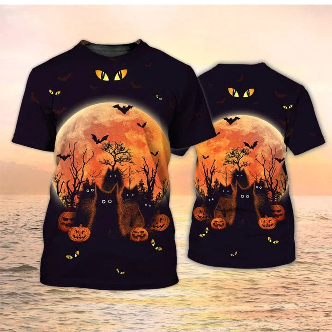 Halloween Cats Shirts Black Cat Halloween PrinT-Shirt Halloween Tee Shirt Halloween Gift