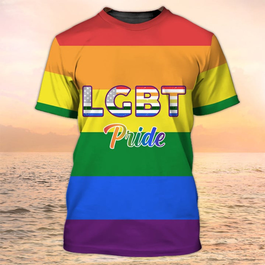 FUNSTUFFPRINT 3D All Over Print Flag American LGBT Pride, Rainbow LGBT, LgbT-Shirt, Pride Tee Shirt 3D T-shirt