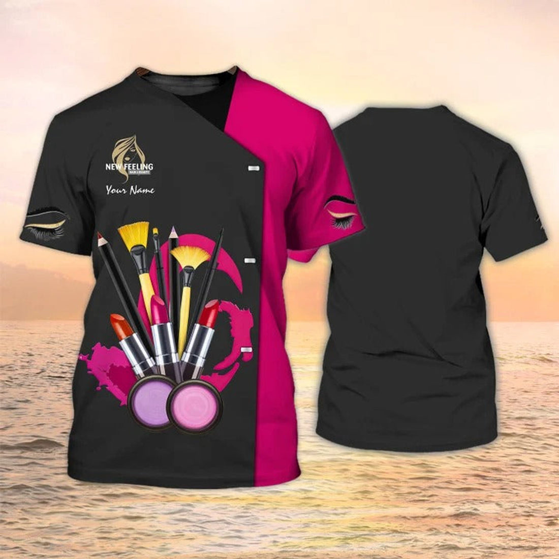 FUNSTUFFPRINT Make up ArtisT-Shirts Lash & Brow Shirt Beauty Uniform New Feeling 3D T-shirt