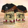 Custom 3D Printed Sewing T-Shirt Men Women, Shirt With Sewing Design, Tailor Shirt, Tailors Gifts