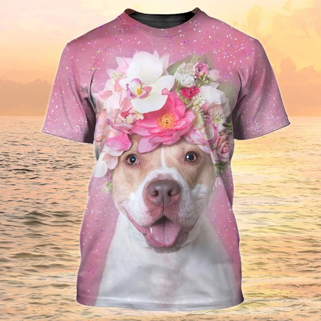 FUNSTUFFPRINT Pit Bull T-Shirt, Women Pitbull Shirts, Pitbull Mom Shirt For Her, Gift For Dog Lover 3D T-shirt