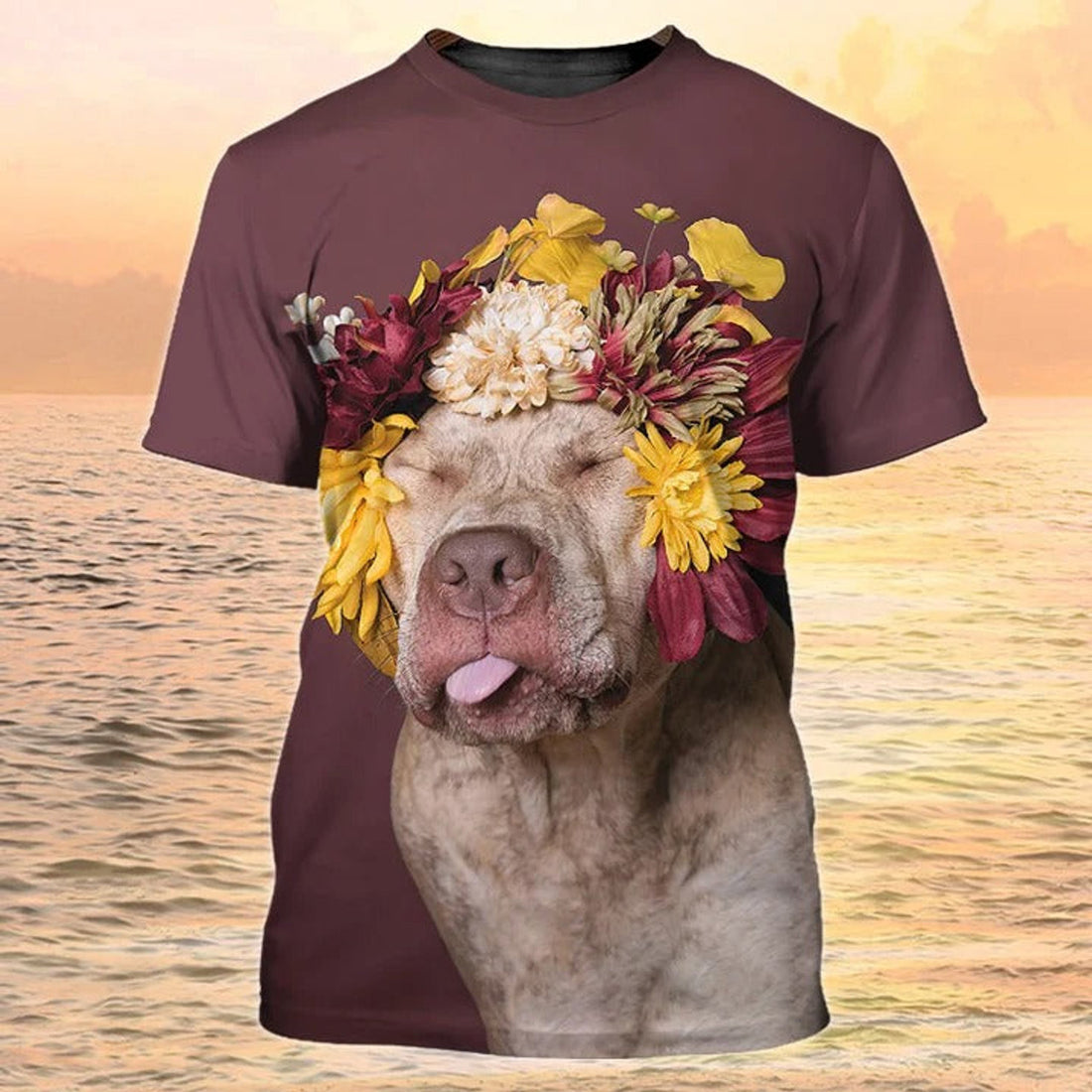 FUNSTUFFPRINT 3D Printed Funny Dog Shirt, Pitbull T-Shirt, Dog Print On Shirt Men Women, Gift For Pet Lover 3D T-shirt
