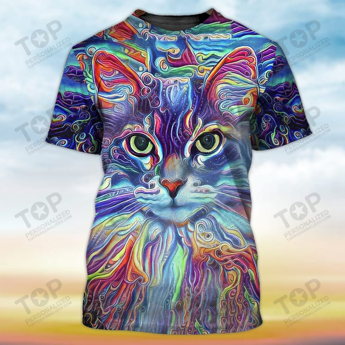 3D Cat Art T-Shirt