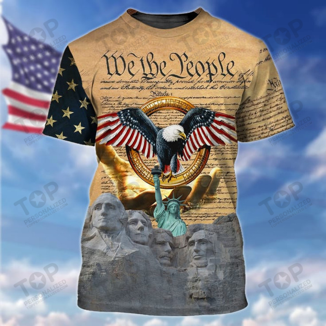 Eagle Usa Flag 3D All Over Print T-Shirt