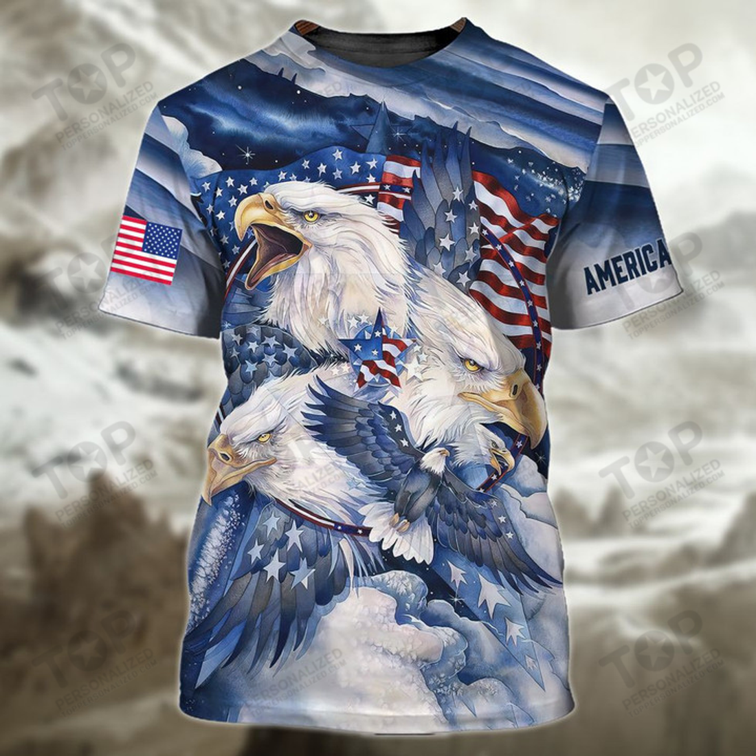Eagle American Prid 3D All Over Print T-Shirt