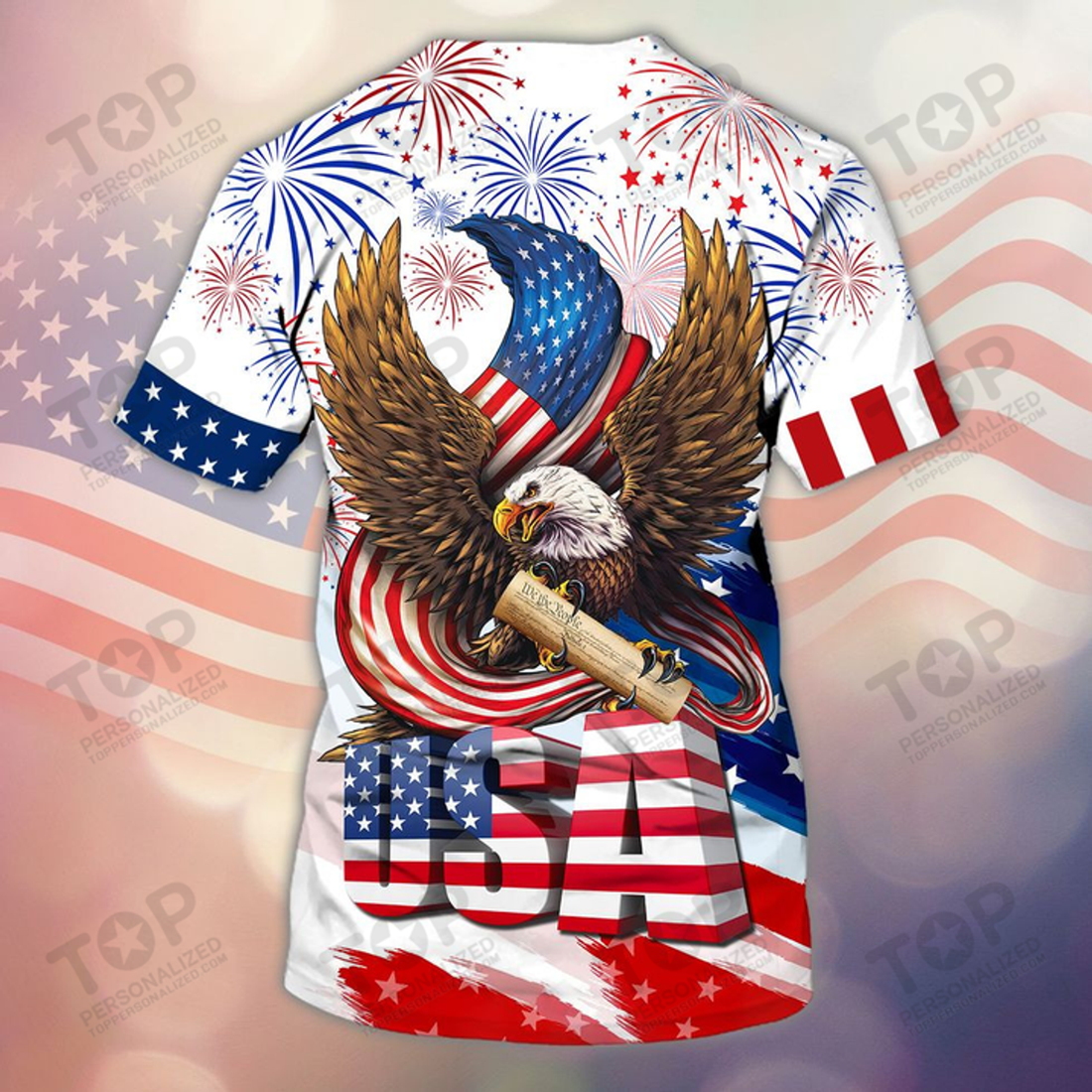 Eagle Usa Independence Day 3D All Over Print T-Shirt