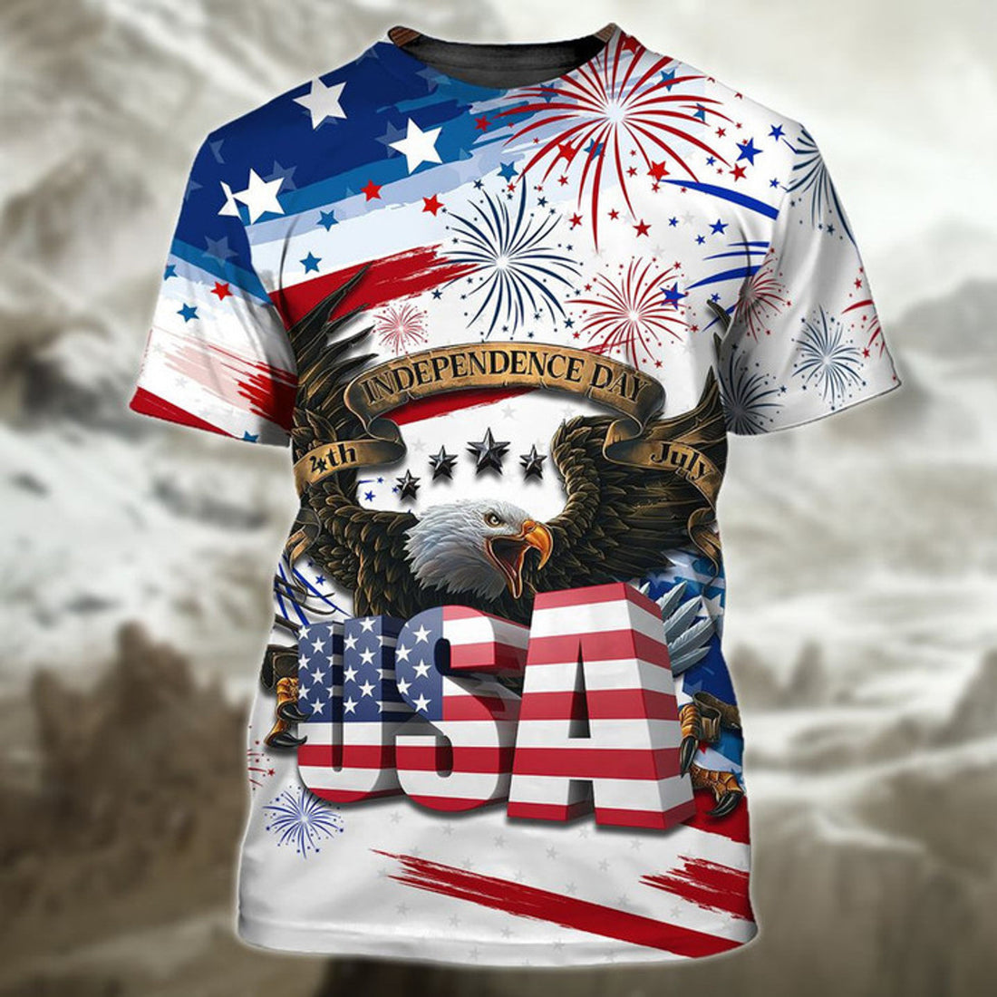 Happy Independence Day Usa Eagle 3D T-Shirt