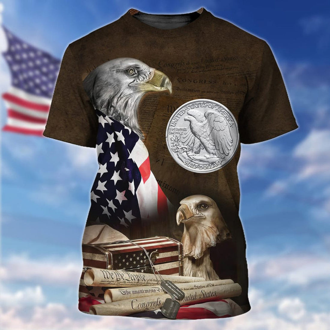 Eagle Usa 3D All Over Print T-Shirt