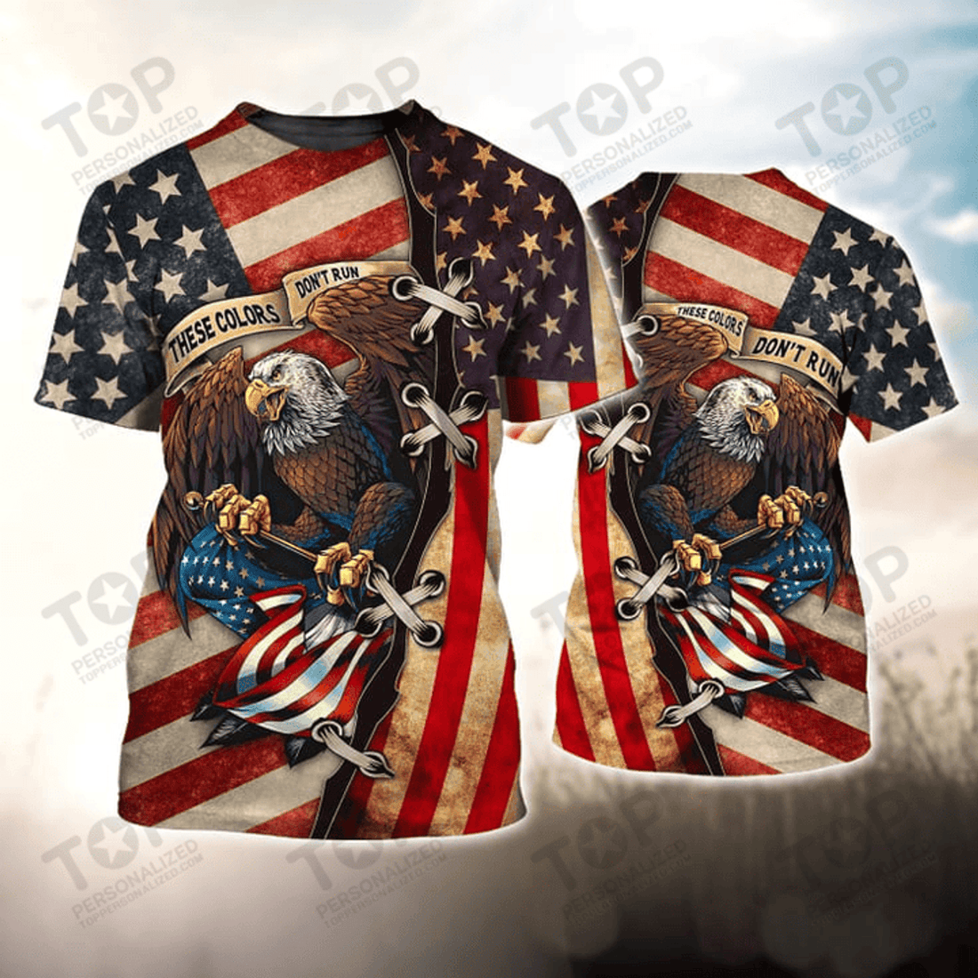 Eagle - Us Flag 3D All Over Print T-Shirt