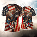 Eagle - Us Flag 3D All Over Print T-Shirt