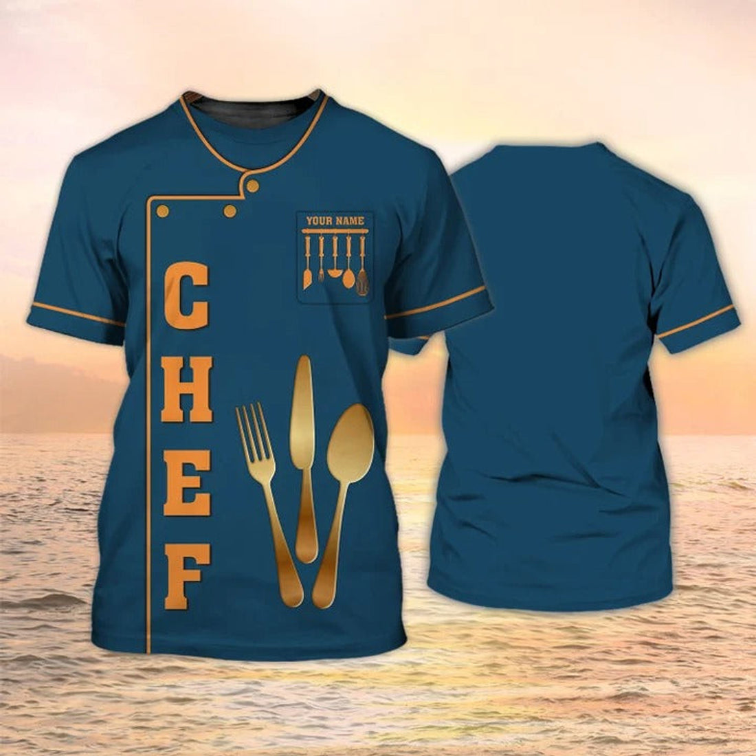 FUNSTUFFPRINT Customized Chef Shirt Chef Apparel Chef Wear Cook T-Shirt 3D Men Women 3D T-shirt
