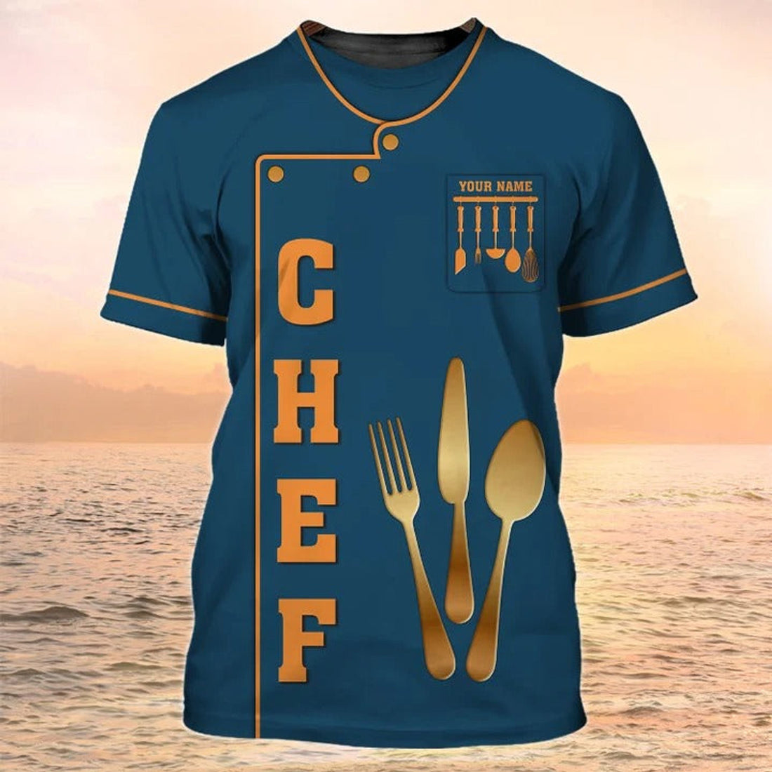 FUNSTUFFPRINT Customized Chef Shirt Chef Apparel Chef Wear Cook T-Shirt 3D Men Women 3D T-shirt