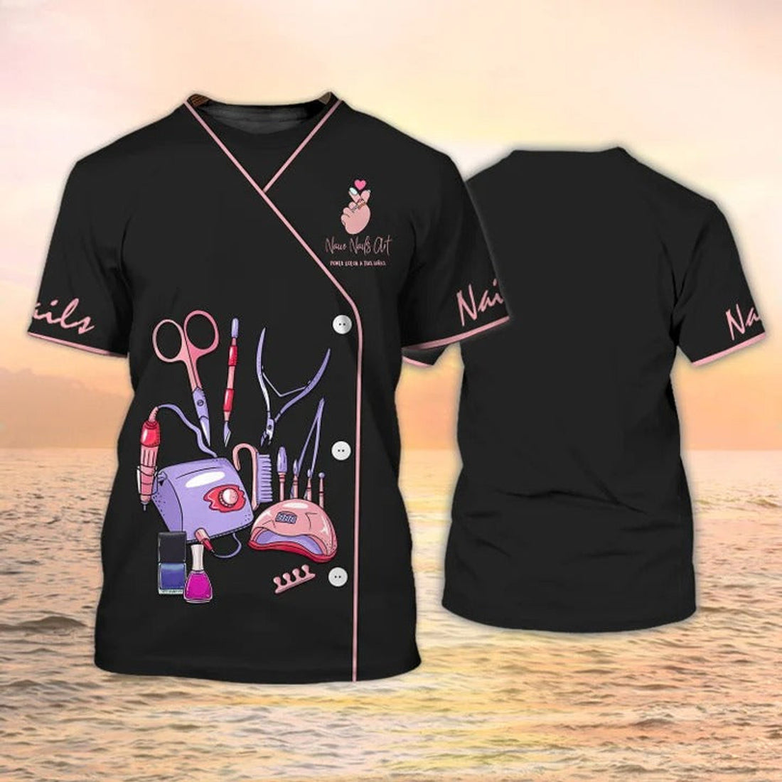 FUNSTUFFPRINT 3D All Over Print Nail Tools Shirt Naiie Nail Art 3D T-shirt
