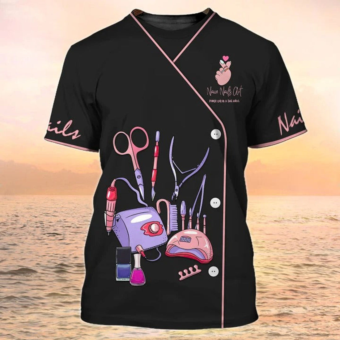 FUNSTUFFPRINT 3D All Over Print Nail Tools Shirt Naiie Nail Art 3D T-shirt