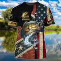 3D All Over Print T-Shirt Full Print - Fishing