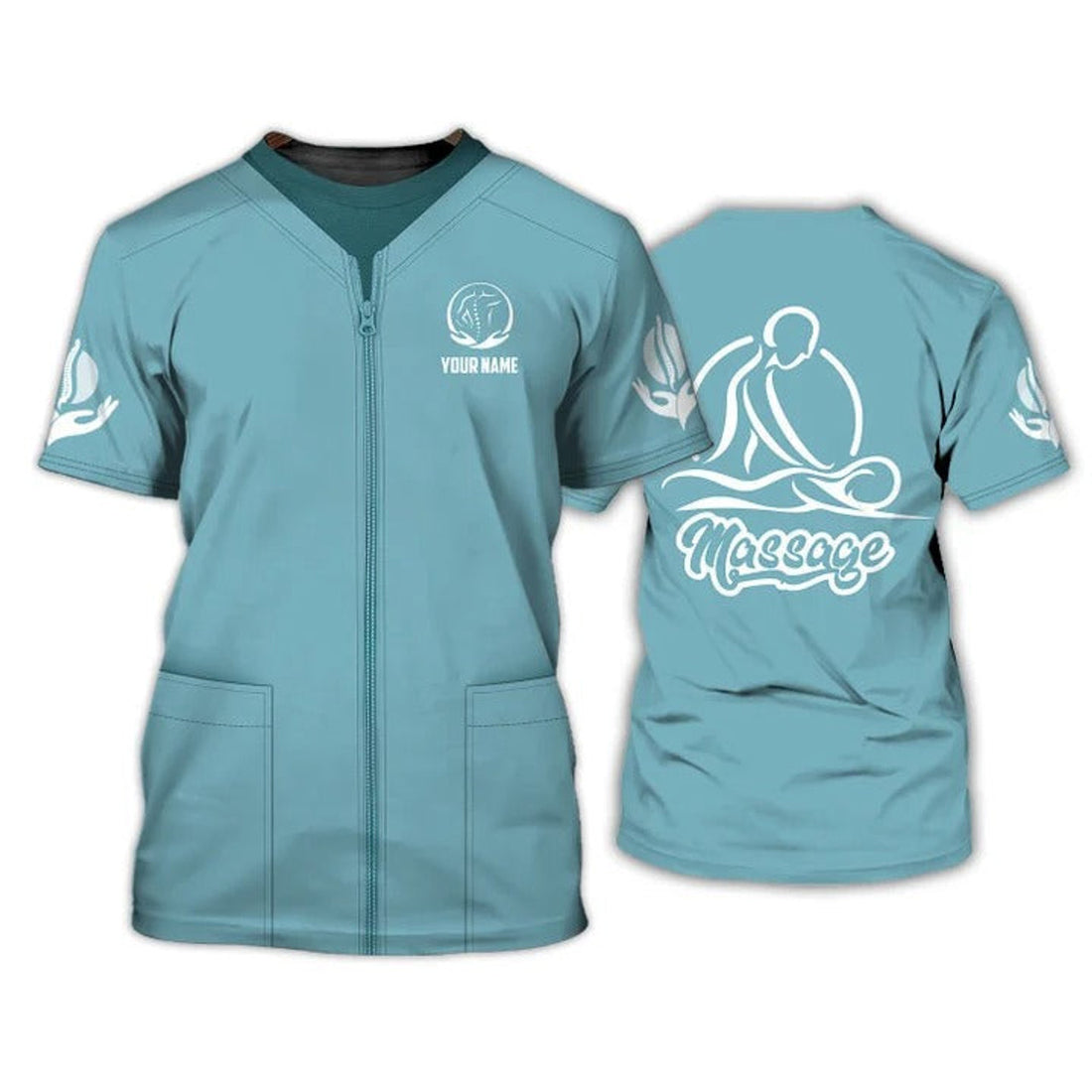 FUNSTUFFPRINT 3D All Over Print Massage Therapy Uniform Massage Therapist T-Shirts 3D T-shirt